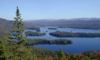 Floatplane landing on Blue Mountain Lake